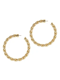 Twisted Lilly 10K-Gold-Plated Huggie Earrings
