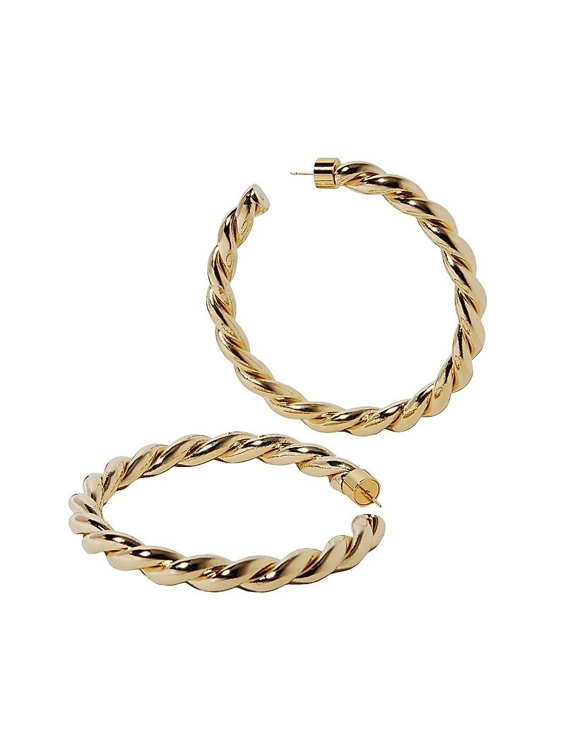 Twisted Lilly 10K-Gold-Plated Huggie Earrings