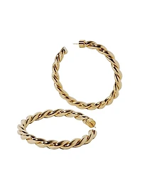 Twisted Lilly 10K-Gold-Plated Huggie Earrings