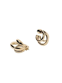 Triple Lilly 10K-Gold-Plated Huggie Earrings