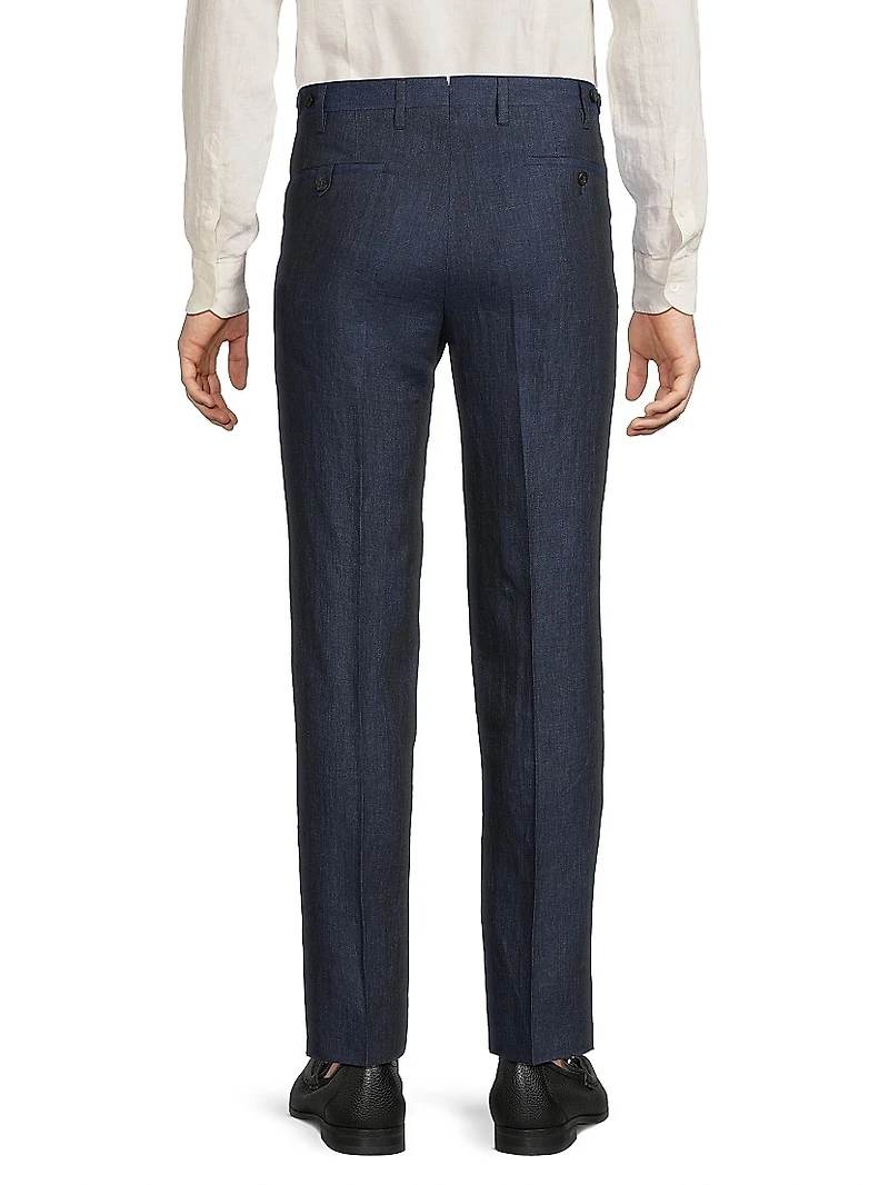Straight-Leg Linen Trousers