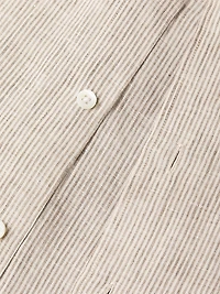 Striped Linen Button-Front Shirt