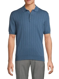 Knit Short-Sleeve Polo Shirt