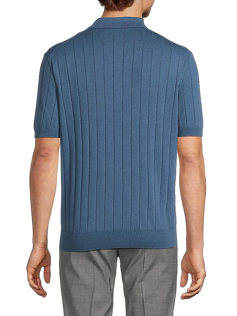 Knit Short-Sleeve Polo Shirt