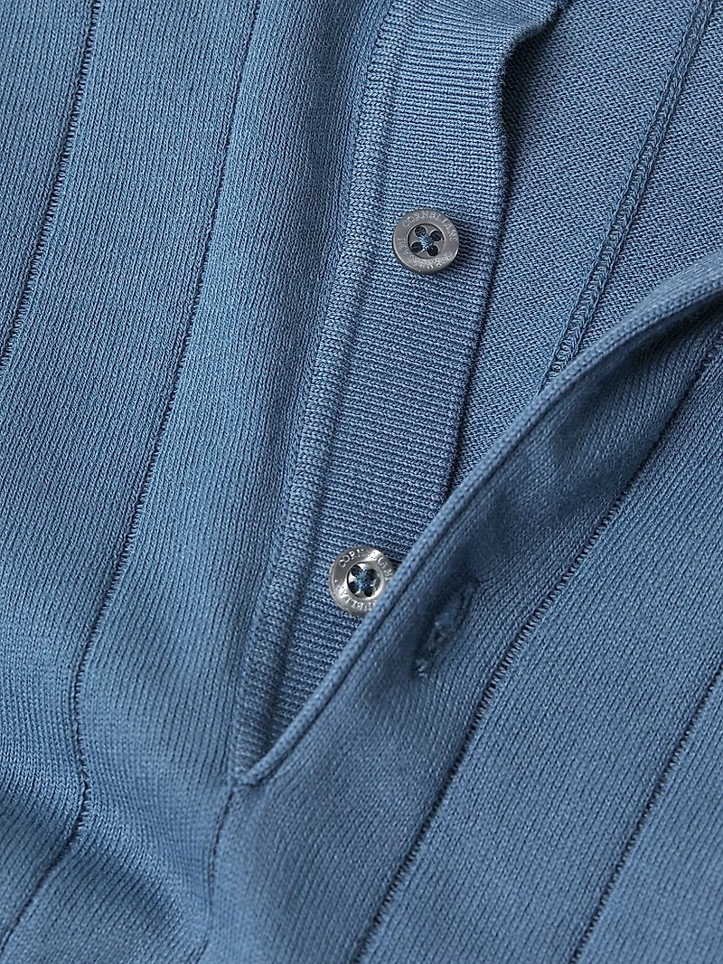 Knit Short-Sleeve Polo Shirt