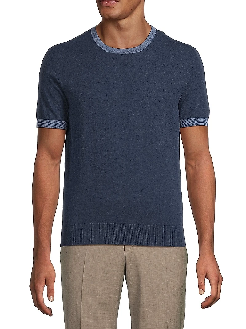 Cotton-Silk Crewneck T-Shirt