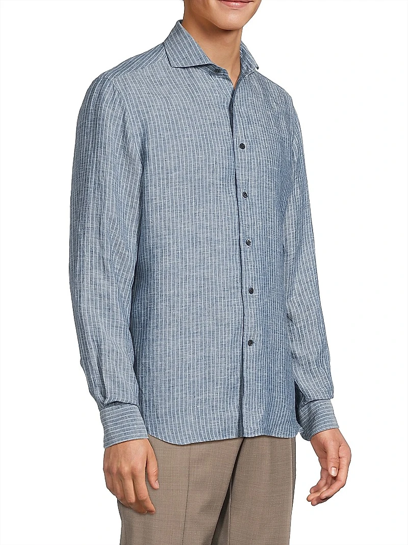 Washed Linen Stripe Shirt