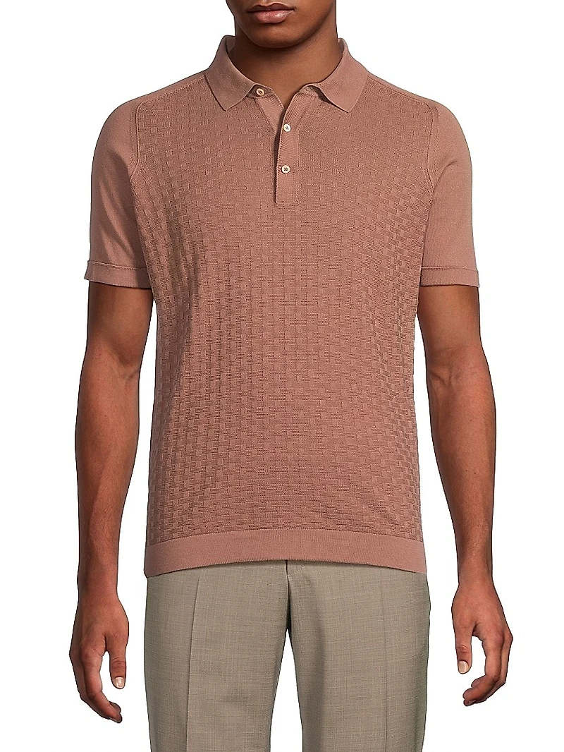 Textured Cotton Polo Shirt