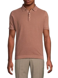 Textured Cotton Polo Shirt