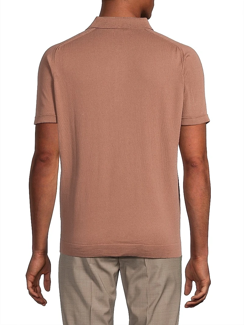 Textured Cotton Polo Shirt