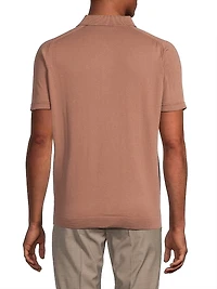 Textured Cotton Polo Shirt