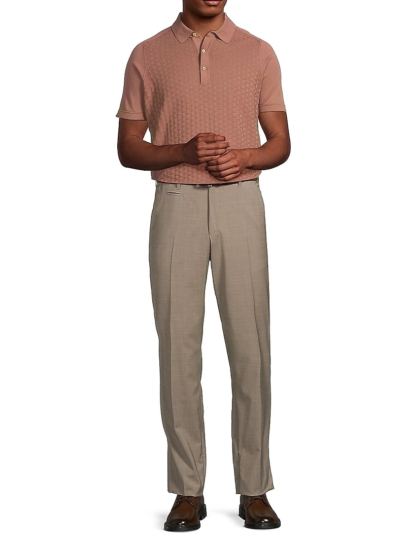 Textured Cotton Polo Shirt