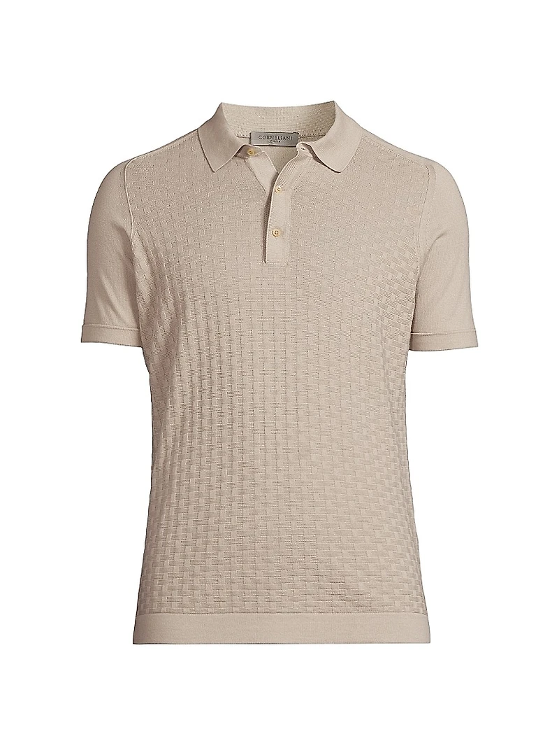Jacquard Knit Polo Shirt