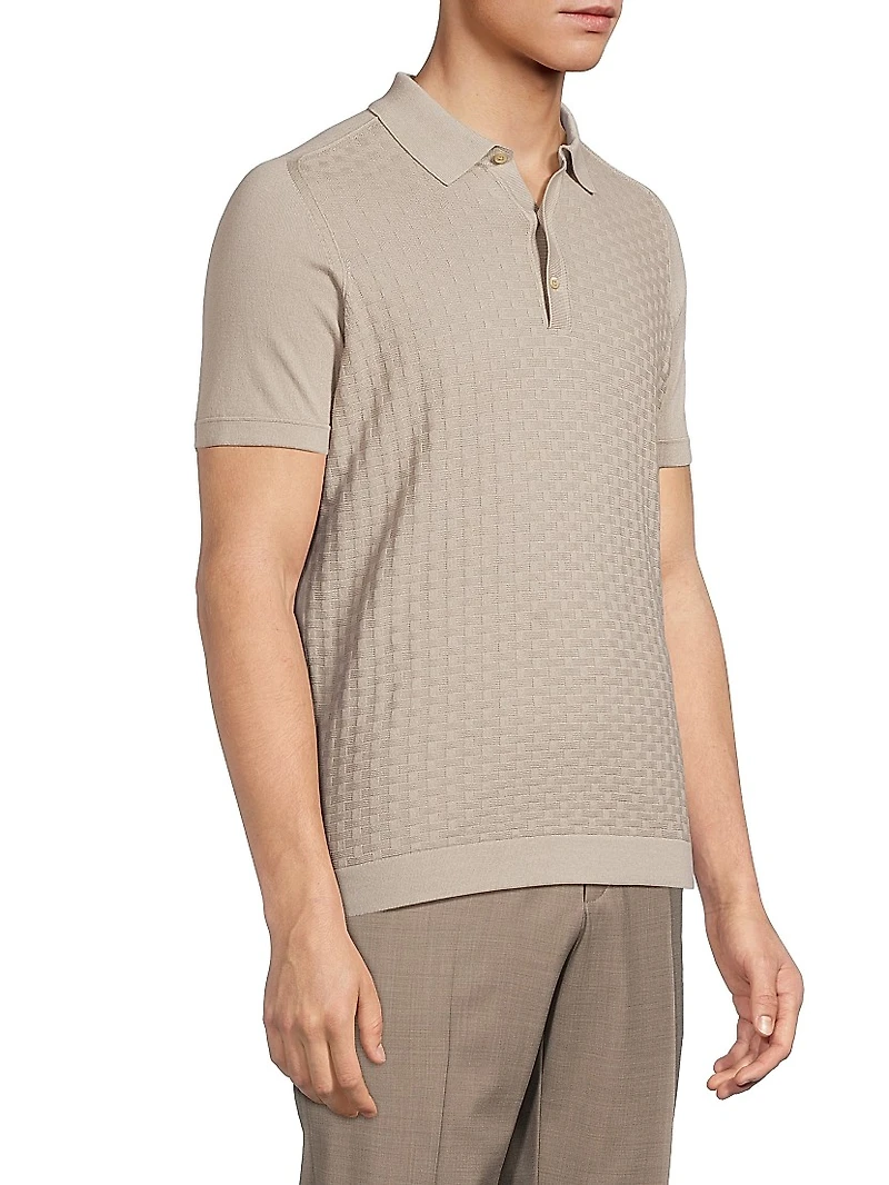 Jacquard Knit Polo Shirt
