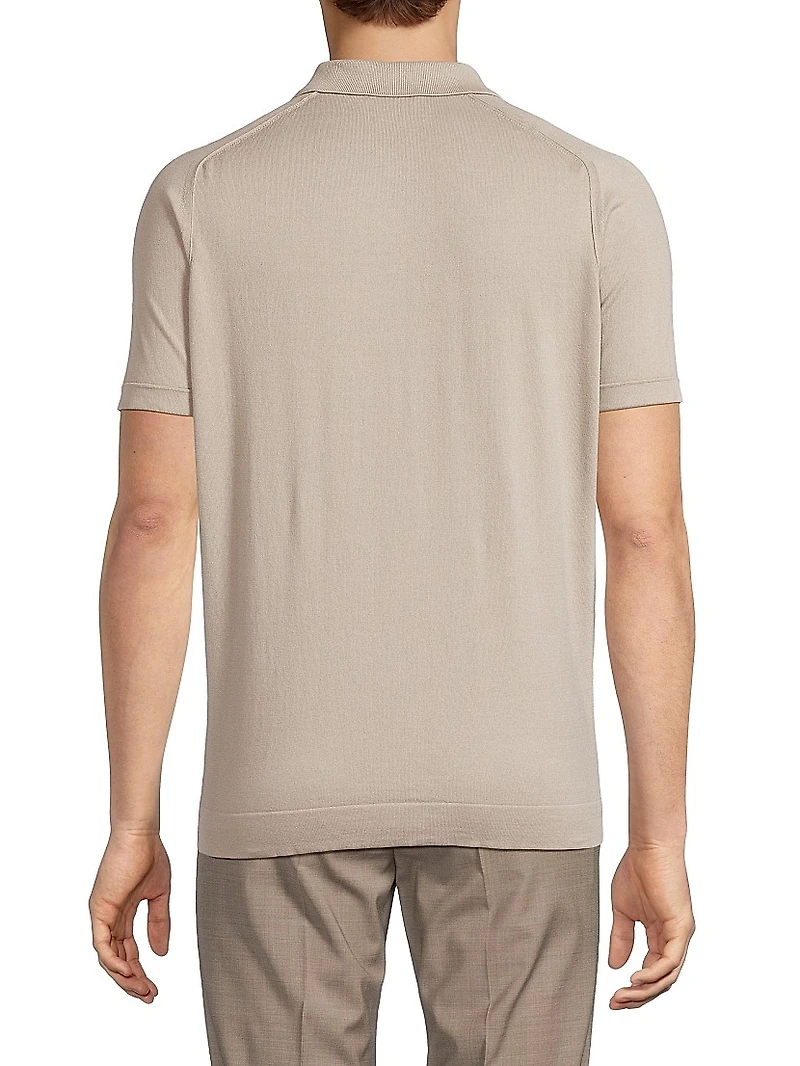 Jacquard Knit Polo Shirt