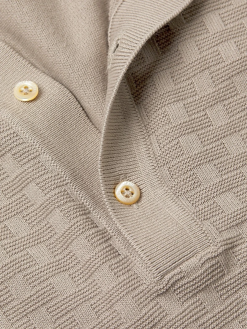 Jacquard Knit Polo Shirt