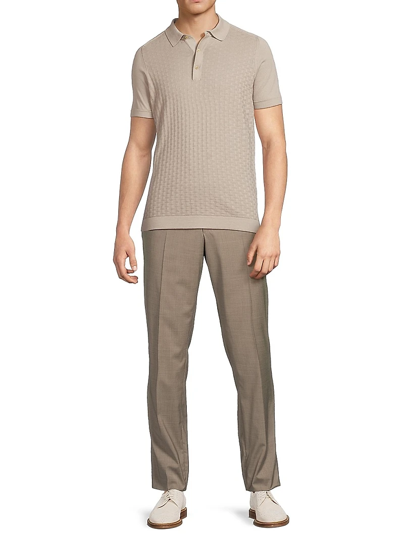 Jacquard Knit Polo Shirt