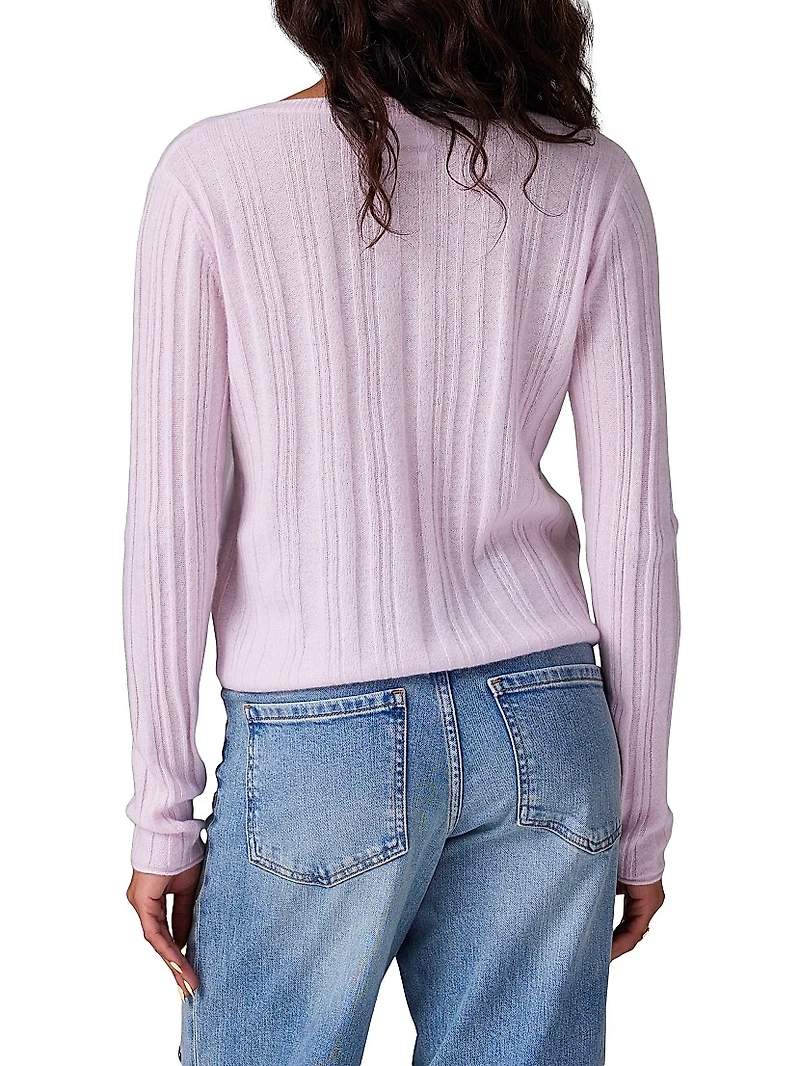 Nadia Rib-Knit V-Neck Sweater