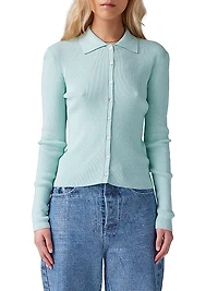 Kenny Rib-Knit Polo Top