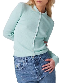 Kenny Rib-Knit Polo Top