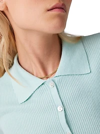 Kenny Rib-Knit Polo Top