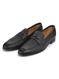 Milton R Apron-Toe Leather Penny Loafers