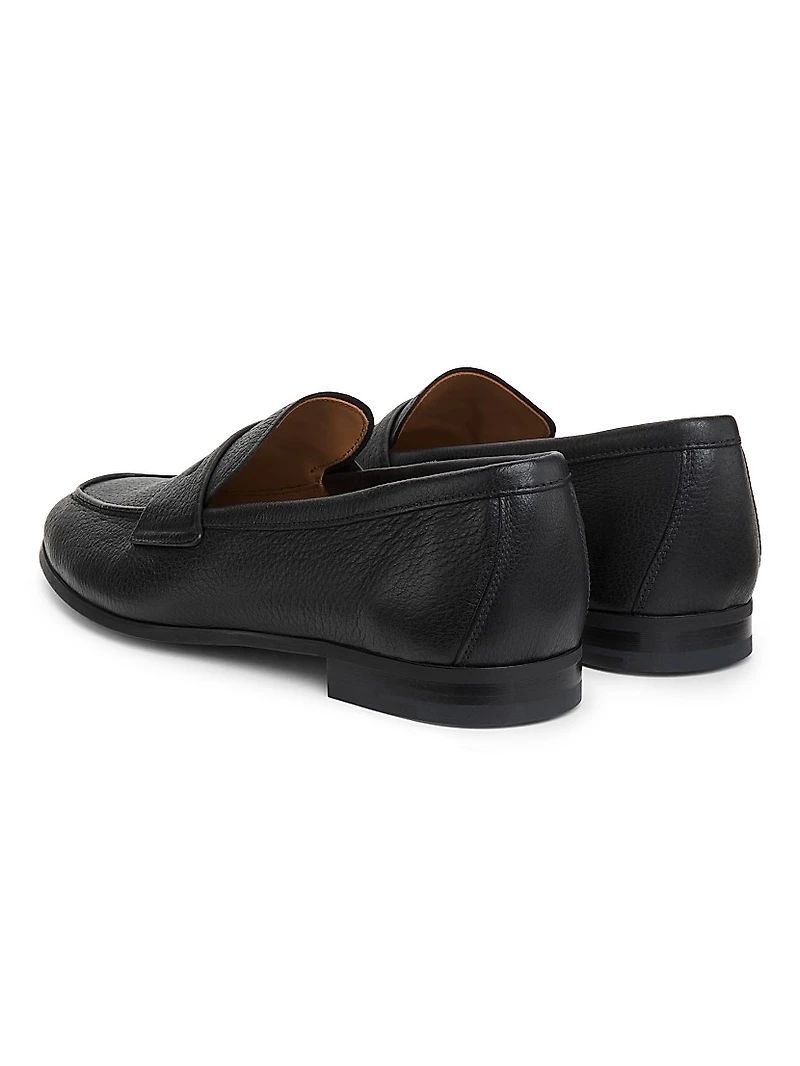 Milton R Apron-Toe Leather Penny Loafers