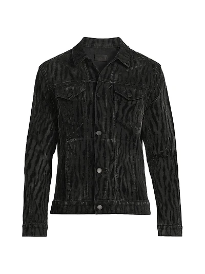 Dean Noir Tigre Denim Trucker Jacket