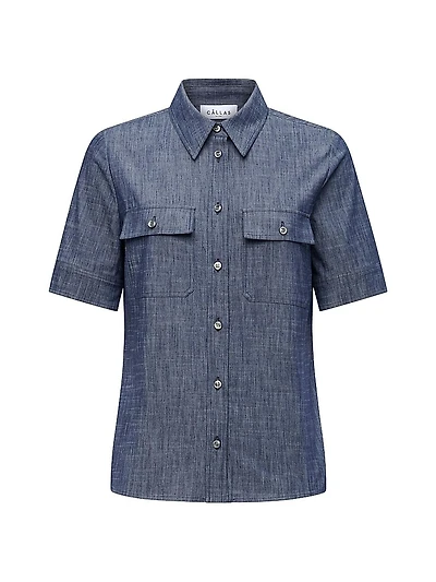 Vesper Stretch Denim Poplin Shirt