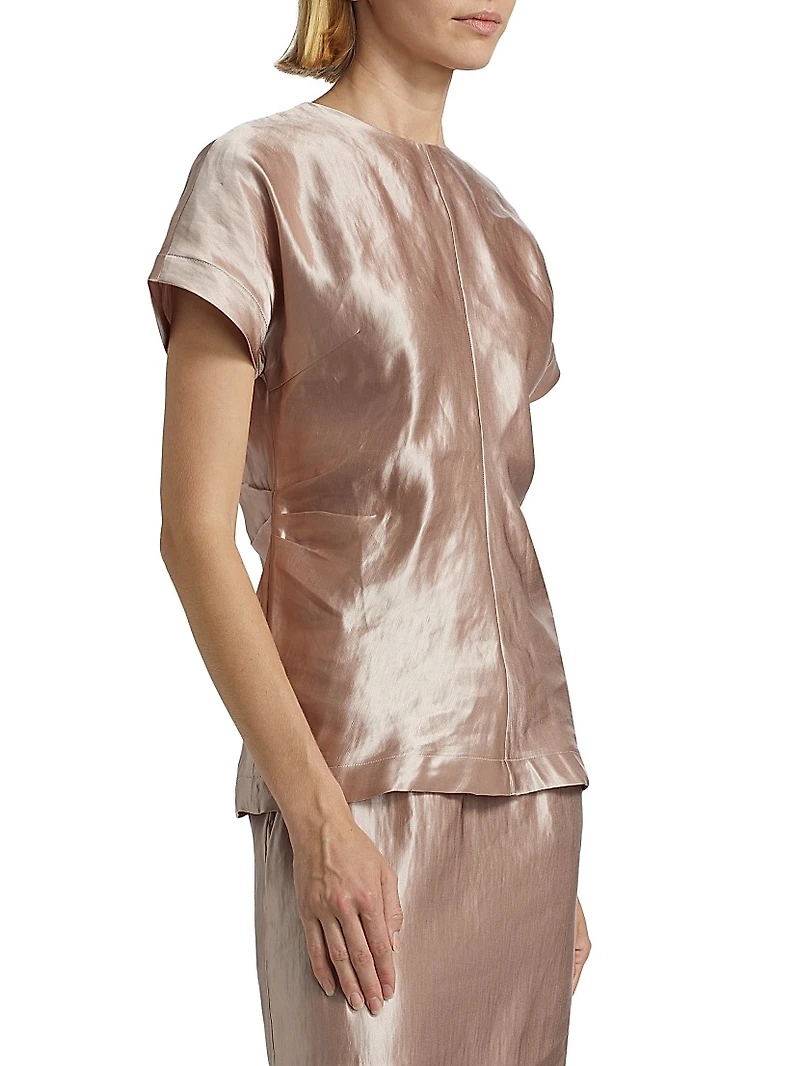 Pero Fitted Short-Sleeve Blouse