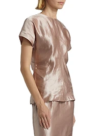 Pero Fitted Short-Sleeve Blouse
