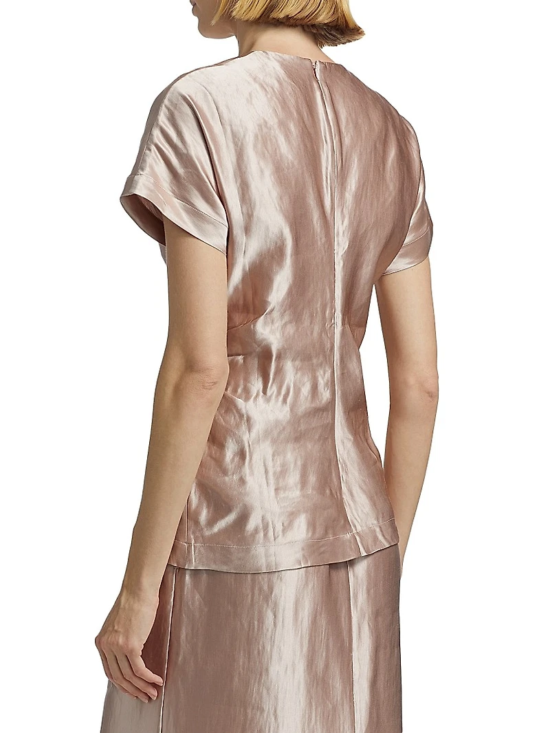Pero Fitted Short-Sleeve Blouse
