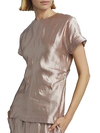 Pero Fitted Short-Sleeve Blouse