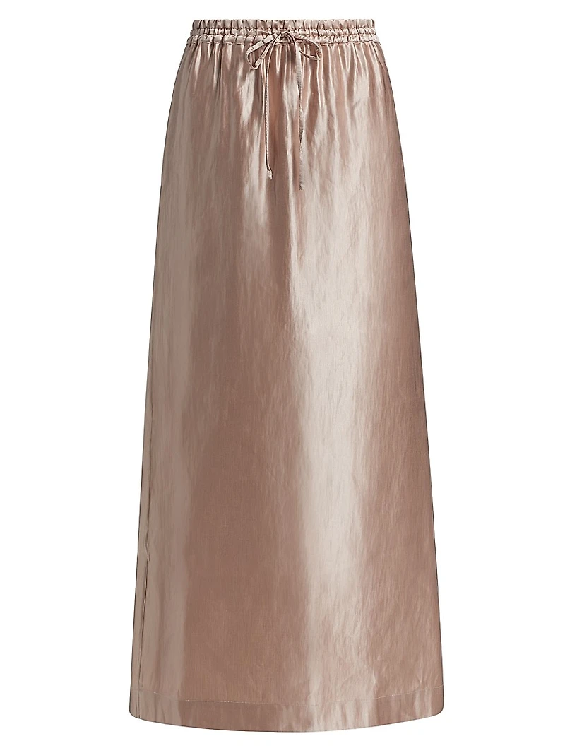 Liam Satin Drawstring Maxi-Skirt