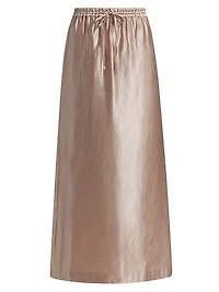Liam Satin Drawstring Maxi-Skirt