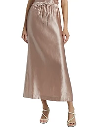 Liam Satin Drawstring Maxi-Skirt