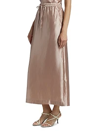 Liam Satin Drawstring Maxi-Skirt