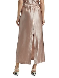 Liam Satin Drawstring Maxi-Skirt