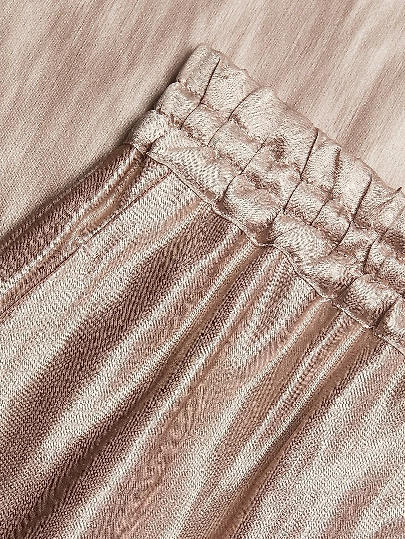 Liam Satin Drawstring Maxi-Skirt