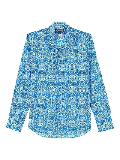 Graphic Turtle Button-Front Shirt