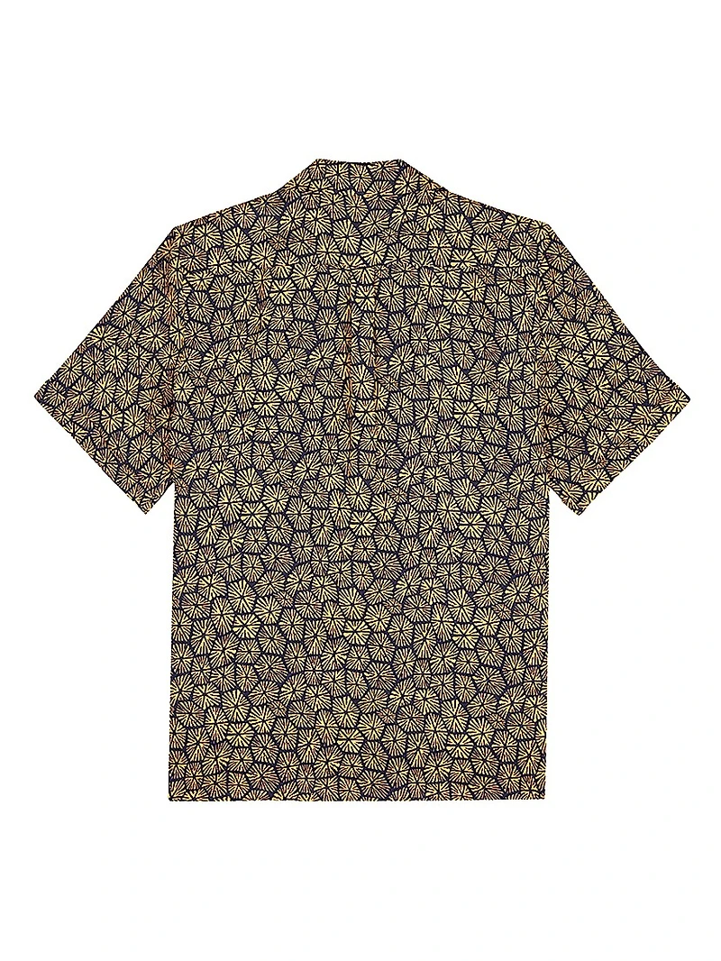 Geometric Carapaces Linen Camp Shirt