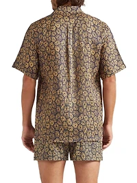 Geometric Carapaces Linen Camp Shirt