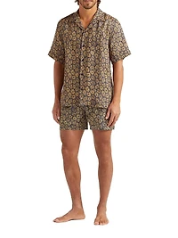 Geometric Carapaces Linen Camp Shirt
