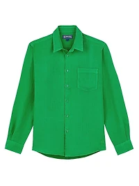 Caroubis Linen Button-Front Shirt