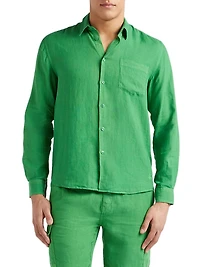 Caroubis Linen Button-Front Shirt