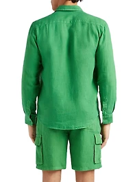 Caroubis Linen Button-Front Shirt