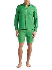 Caroubis Linen Button-Front Shirt