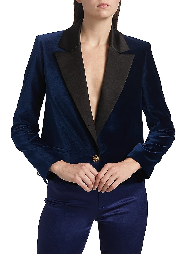 Devyn Velvet Short Blazer