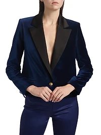 Devyn Velvet Short Blazer