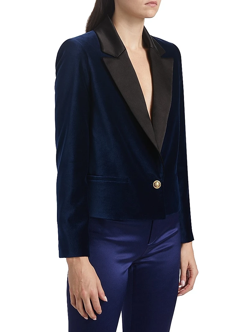 Devyn Velvet Short Blazer